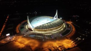 柬埔寨国家体育场夜景图-柬之窗